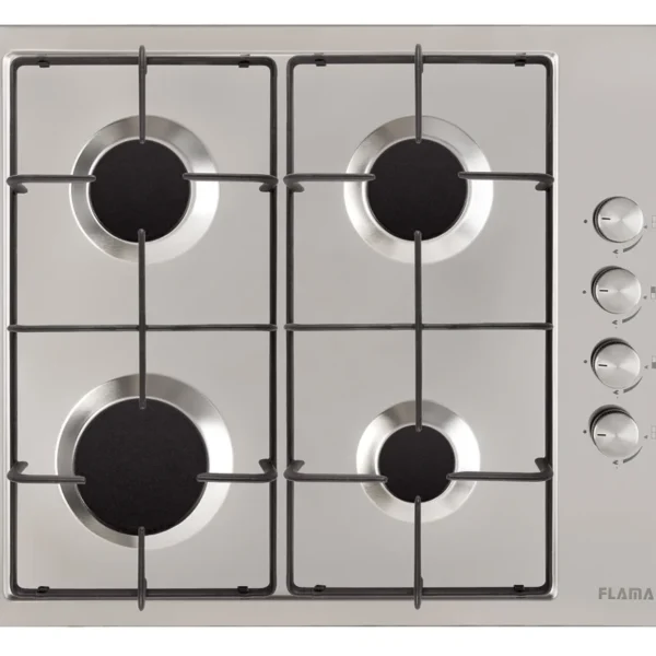 PLACA A GÁS ENCASTRE FLAMA 60 INOX LAT 9005FL